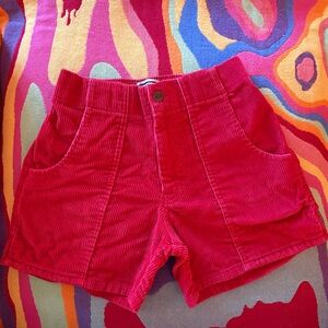 Vintage OP Brand Red Corduroy Mens Shorts